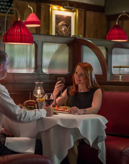 couple in brasserie