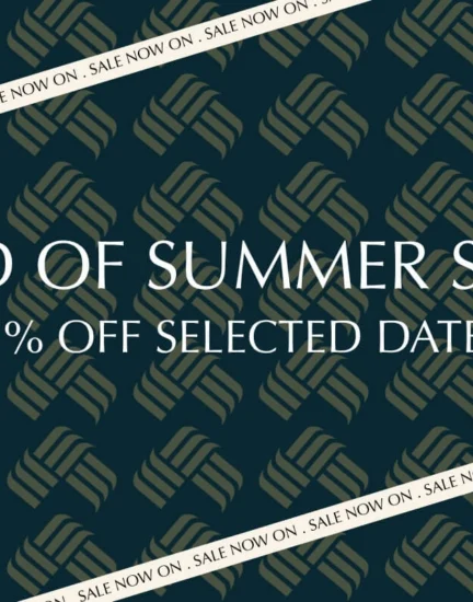 Elegant hotel offers 15% off for end-of-summer stays; book now for luxury and relaxation.